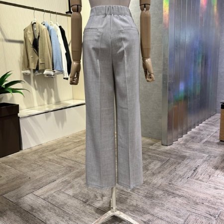 백 밴딩 와이드 일자 팬츠