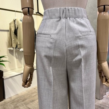 백 밴딩 와이드 일자 팬츠