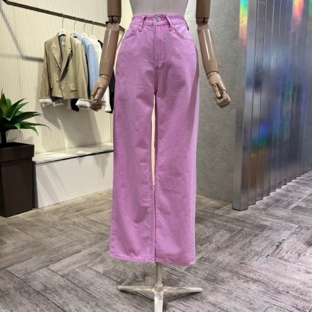 파스텔 일자 면 팬츠