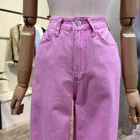 파스텔 일자 면 팬츠