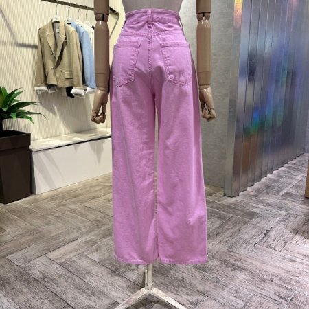 파스텔 일자 면 팬츠