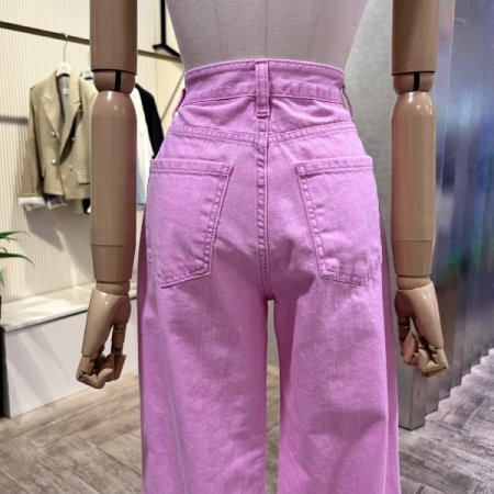 파스텔 일자 면 팬츠