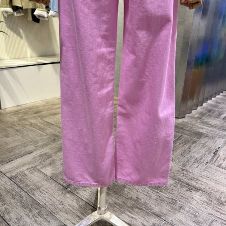 파스텔 일자 면 팬츠