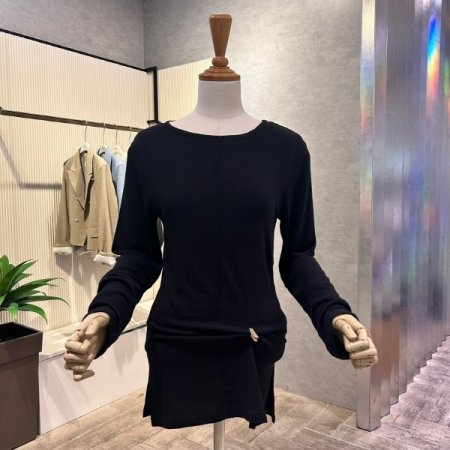 사이드 트임 롱 티셔츠