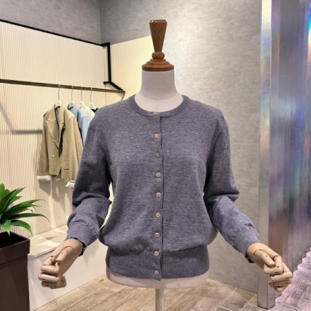 라운드 단추 가디건