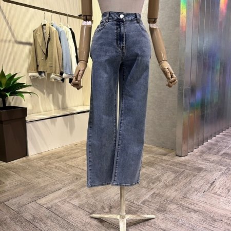 워싱 일자 데님 팬츠
