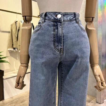 워싱 일자 데님 팬츠