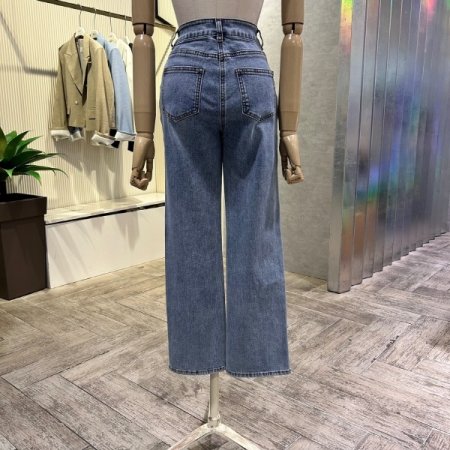 워싱 일자 데님 팬츠