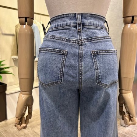 워싱 일자 데님 팬츠