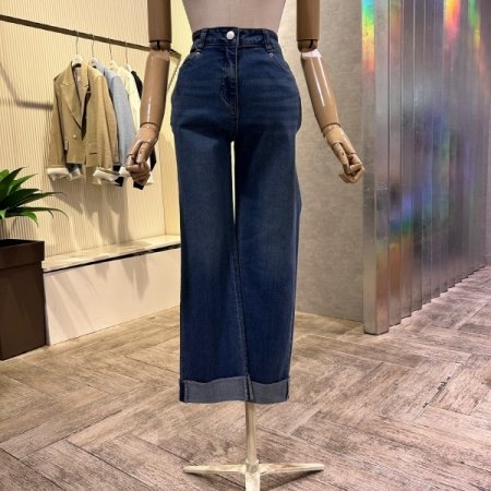 롤업 워싱 데님 팬츠