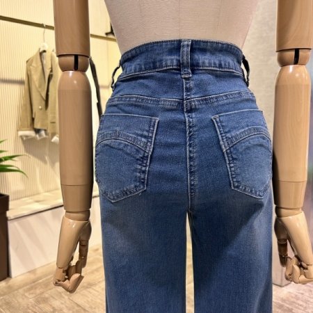 롤업 워싱 데님 팬츠