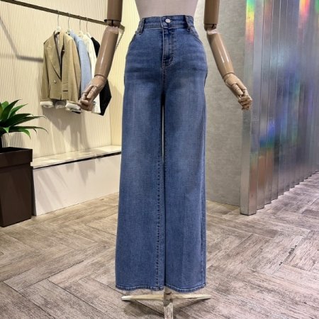 속 밴딩 워싱 일자 데님 팬츠