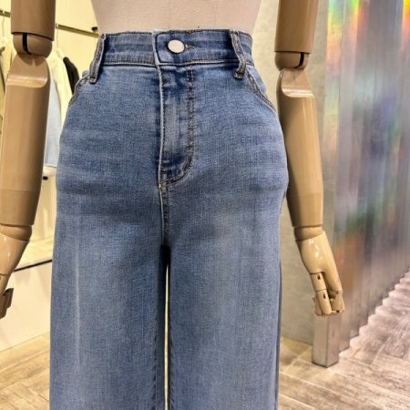 속 밴딩 워싱 일자 데님 팬츠