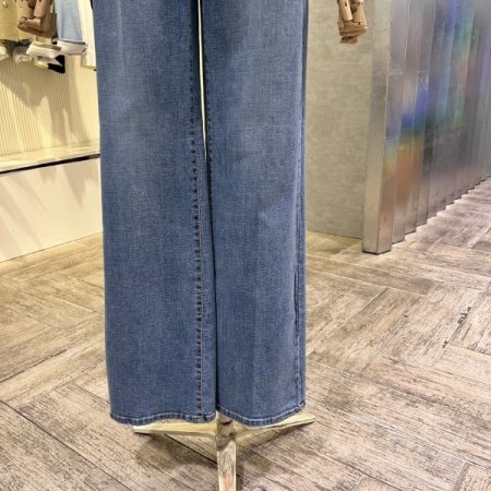 속 밴딩 워싱 일자 데님 팬츠