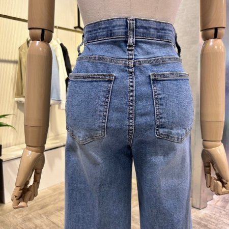 속 밴딩 워싱 일자 데님 팬츠