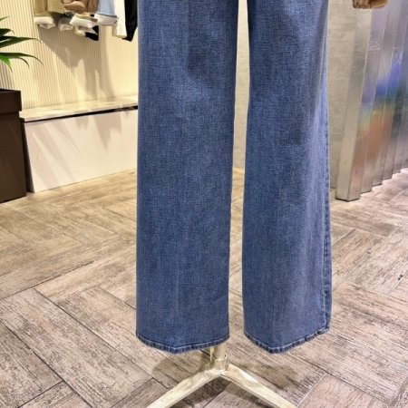 속 밴딩 워싱 일자 데님 팬츠