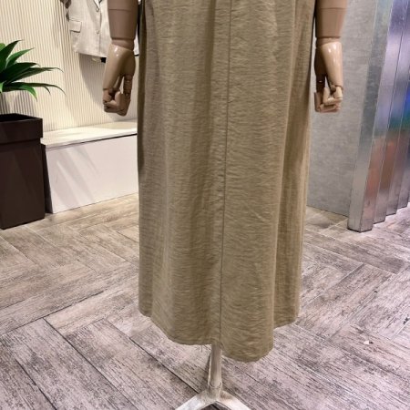 밴딩 레이어드 카라 롱 원피스