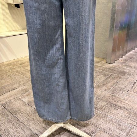 백 밴딩 워싱 데님 팬츠