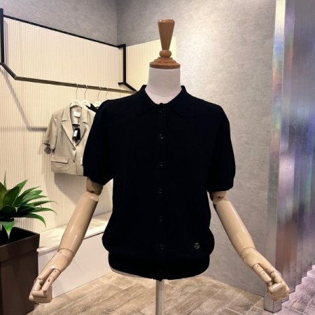 카라 단추 니트 가디건