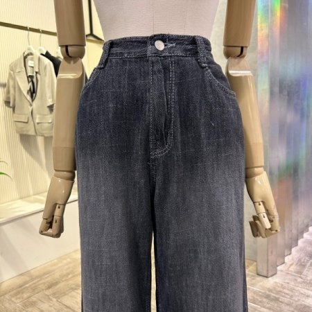 백 밴딩 워싱 블랙 진