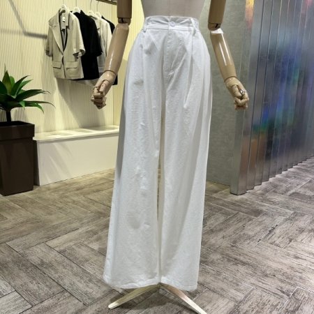 백밴딩 투턱 와이드 팬츠