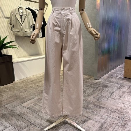 백밴딩 투턱 와이드 팬츠