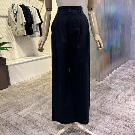 백밴딩 투턱 와이드 팬츠