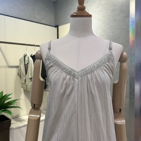 백 스트링 스트랩 롱 원피스