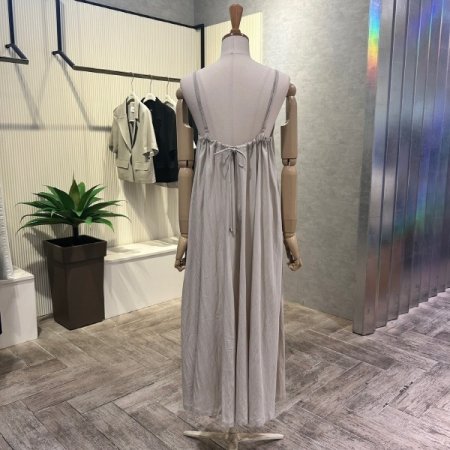 백 스트링 스트랩 롱 원피스