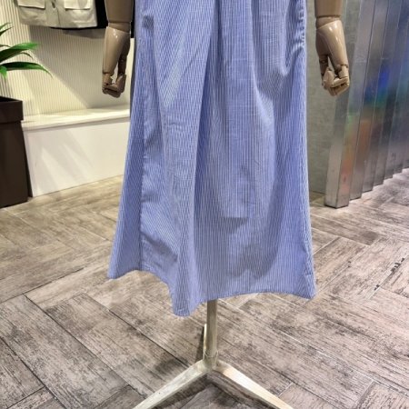 세일러 카라 단추 롱 원피스