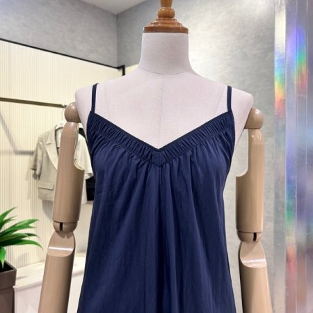 스트랩 백 스트링 롱 원피스