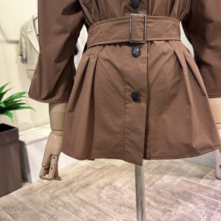 백 밴딩 다트 벨트 블라우스