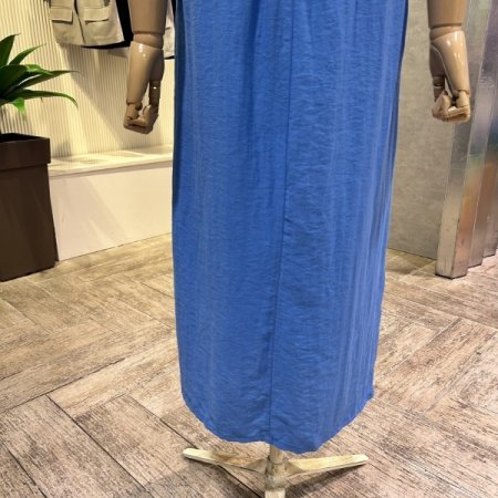 레이어드 카라 밴딩 롱 원피스