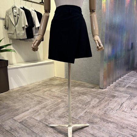 랩 라인 미니 스커트