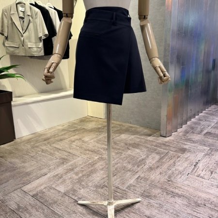 심플 랩 라인 미니 스커트