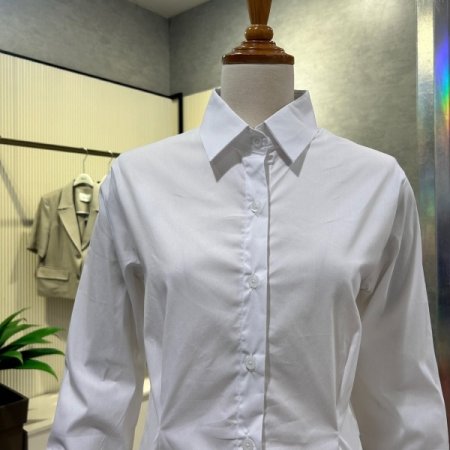 다트 라인 카라 블라우스