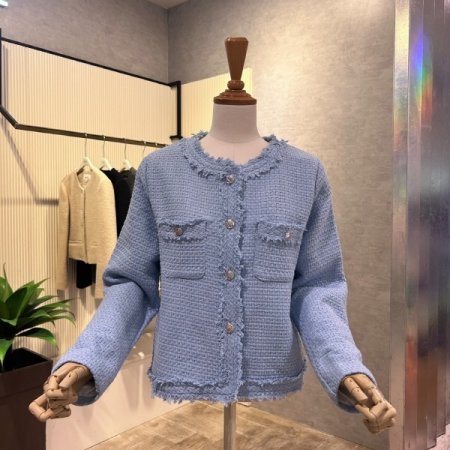 트위드 단추 자켓