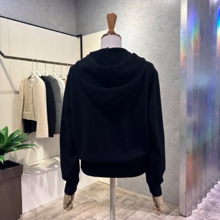 니트 후드 가디건