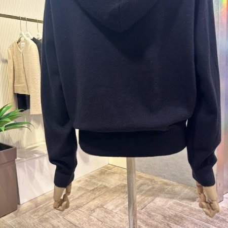 니트 후드 가디건