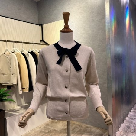 리본넥 단추 볼레로 가디건