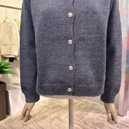 데님 카라 레이어드 가디건