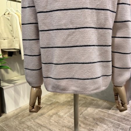 더블 배색 라인 가디건