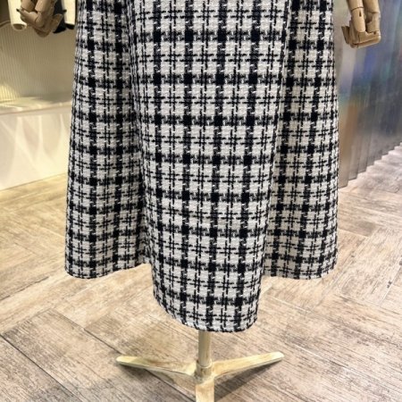 백 밴딩 쟈가드 패턴 롱 스커트