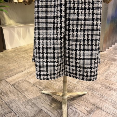 백 밴딩 쟈가드 패턴 롱 스커트