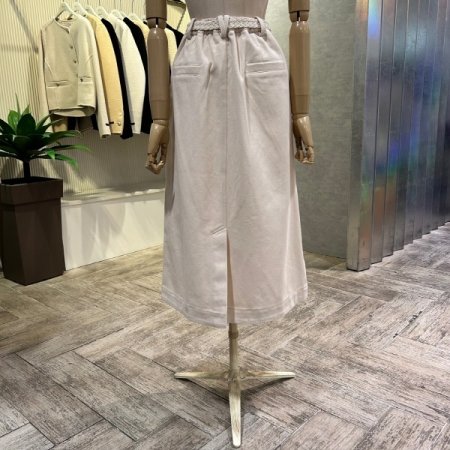 벨트 셋트 면 롱 스커트