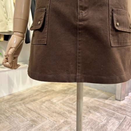 포켓 면 미니 스커트