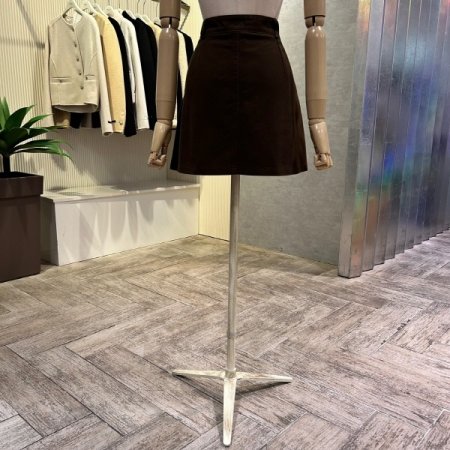 포켓 면 미니 스커트