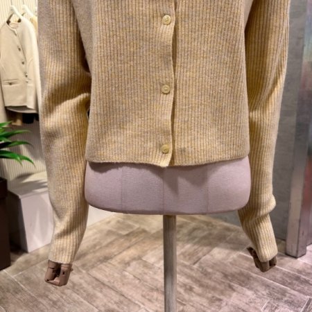 크롭 골지 단추 가디건