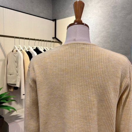 크롭 골지 단추 가디건