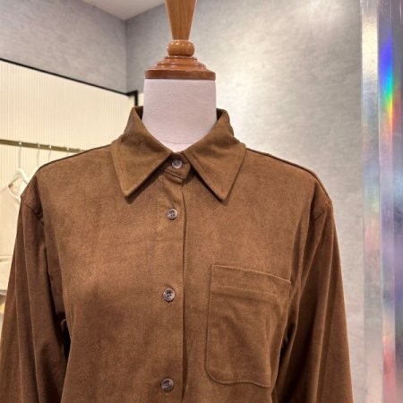 크롭 세무 포켓 셔츠